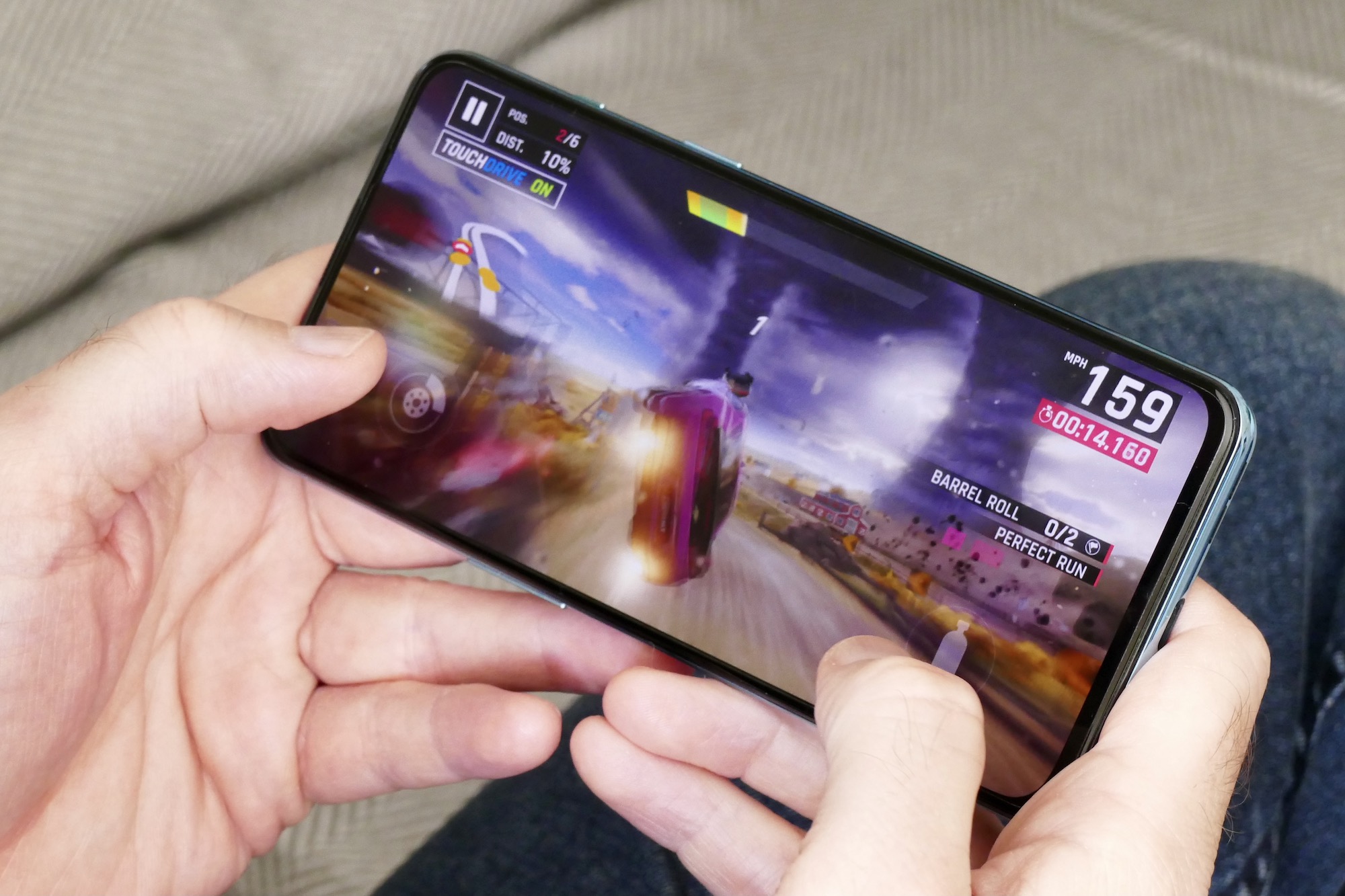 Asphalt 9: Legends being played on the OnePlus Nord 2.