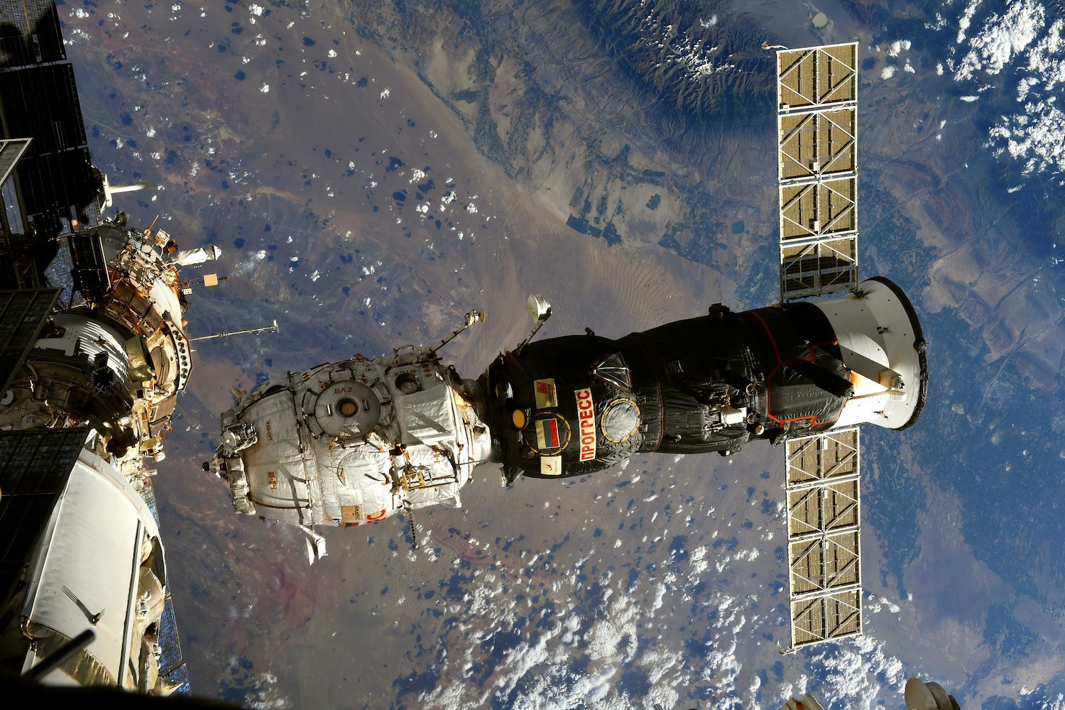 Russia's Pirs module departing the International Space Station after 20 years.