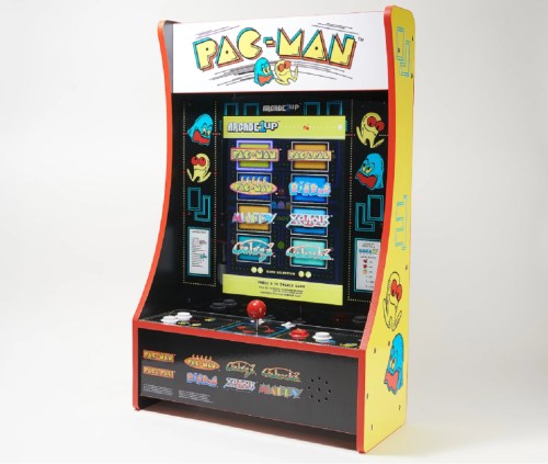A portable home arcade machine that shows eight games on the screen.