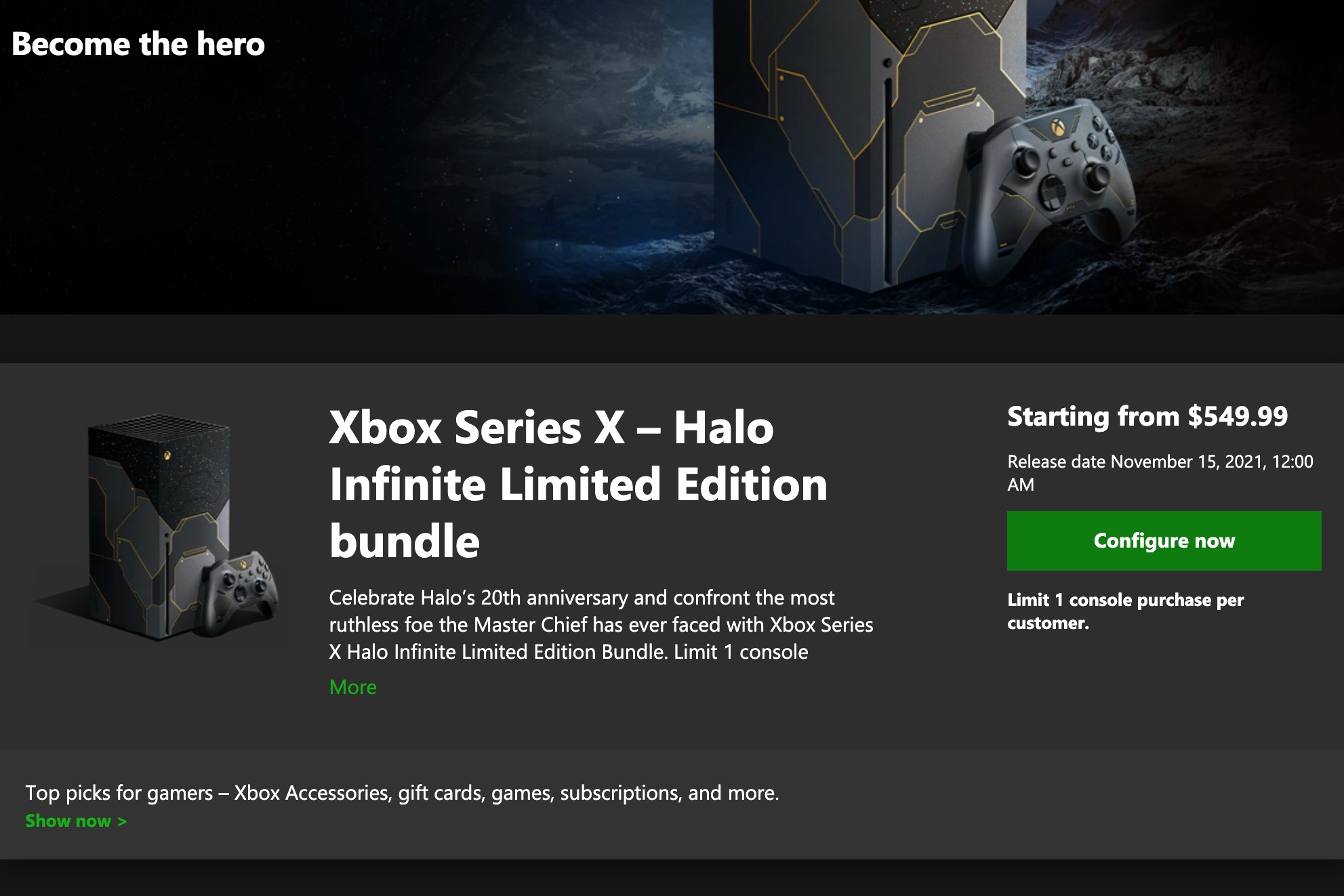 Halo Infinite Xbox Series X Console Preorders: Check Stock At Major  Retailers - GameSpot