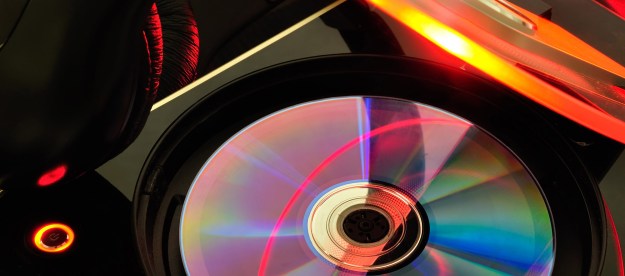 Dvd or CD disc inside a player.