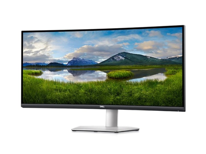 Dell Curved Monitor on White Background