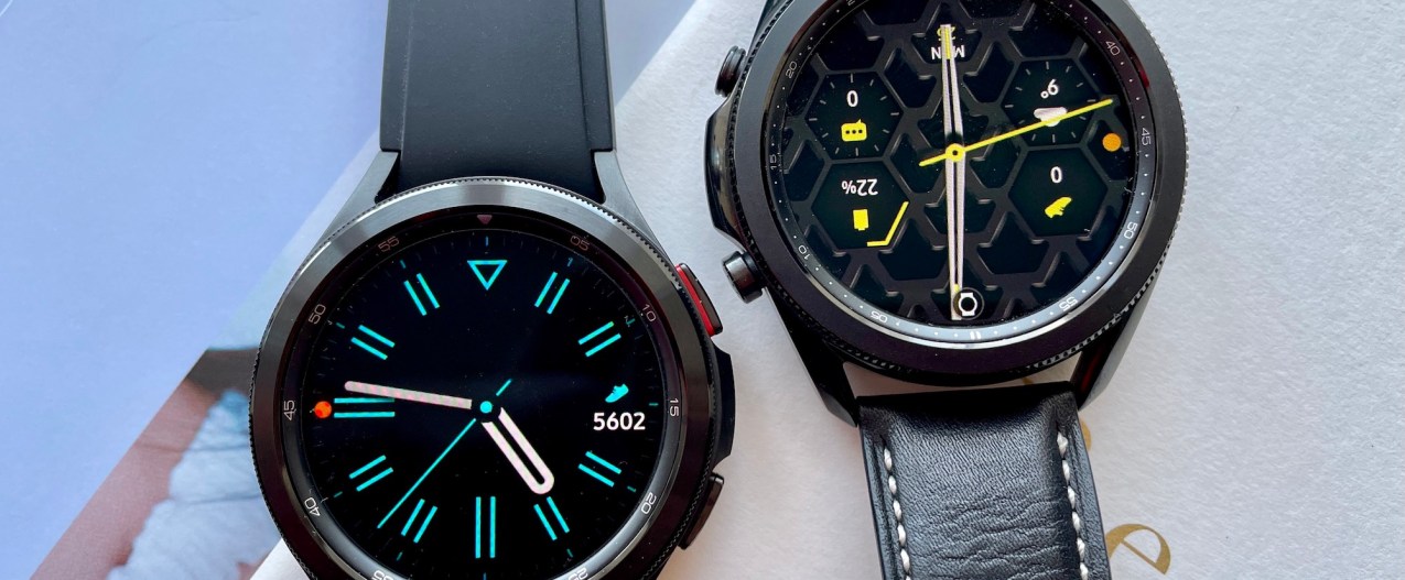 Galaxy Watch 4 Classic (left) and Galaxy Watch 3 (right).