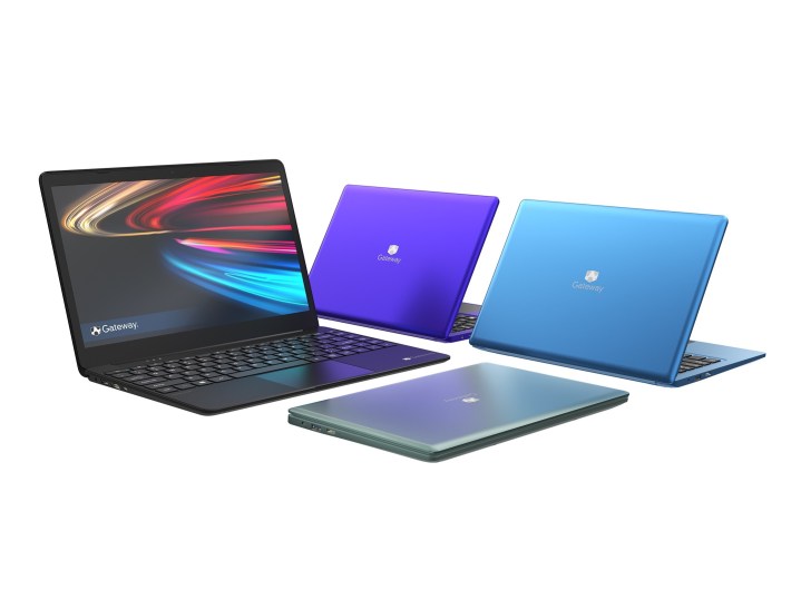 Gateway 14-inch laptop in multiple color configurations.