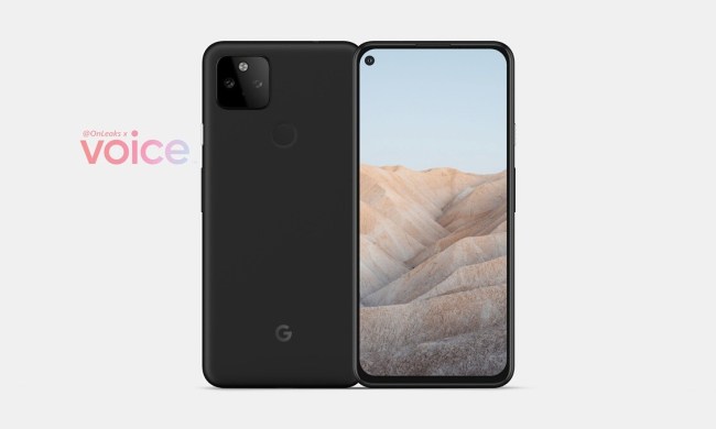 A purported render of the Google Pixel 5a from the rear and the front.