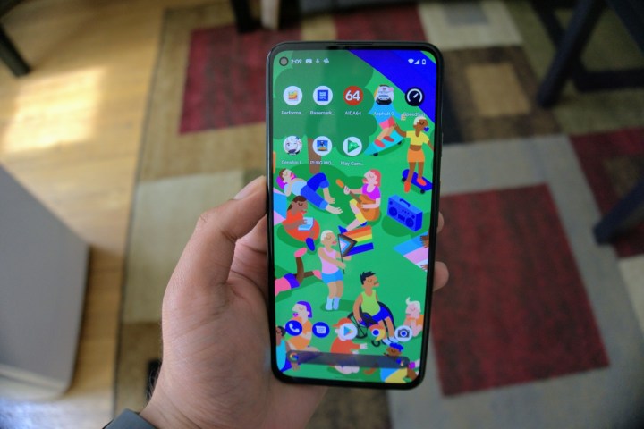 Google Pixel 5a showing apps.