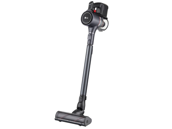 The cordless and bagless LG CordZero Stick Vacuum in an upright position.