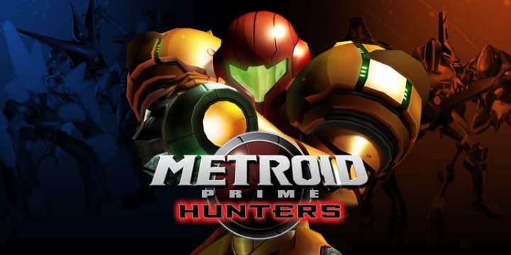 Samus on the cover of Metroid Prime: Hunters.