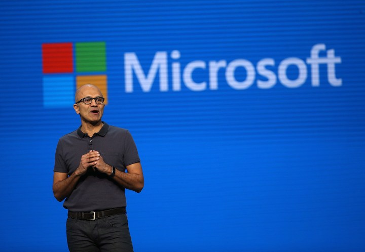 Satya Nadella at Microsoft's Annual Build Conference.