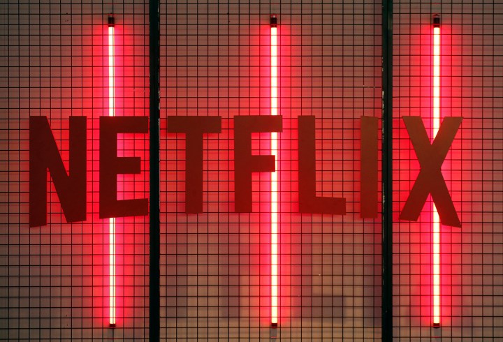 Neon light signage displaying the Netflix logo.