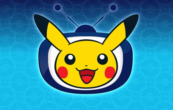Pikachu's face in front of the TV