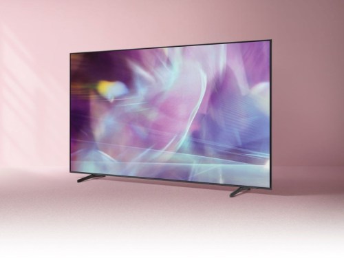 Samsung QLED 50 Inch TV on Gradient Background