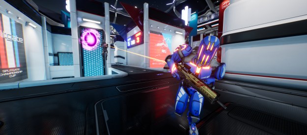 Character running in Splitgate.