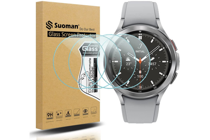 محافظ صفحه شیشه ای Suoman Tempered Glass برای Samsung Galaxy Watch 4 Classic.