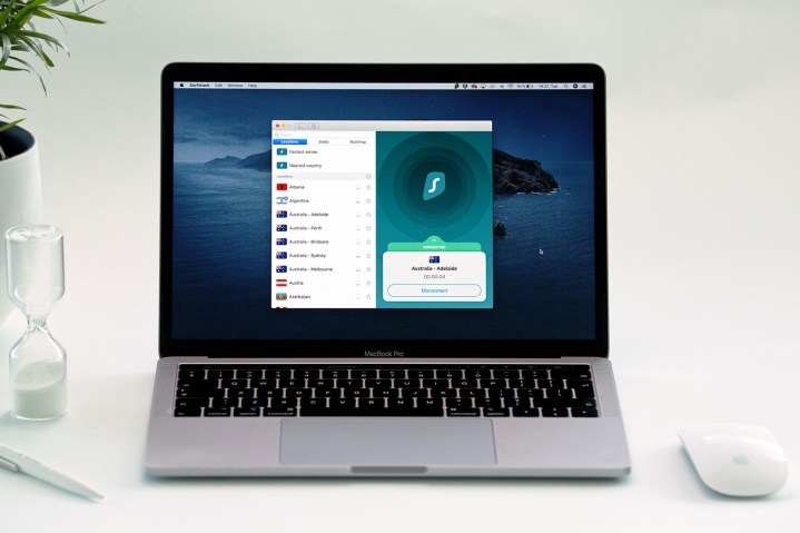 Surfshark interface displayed on a Mac screen.