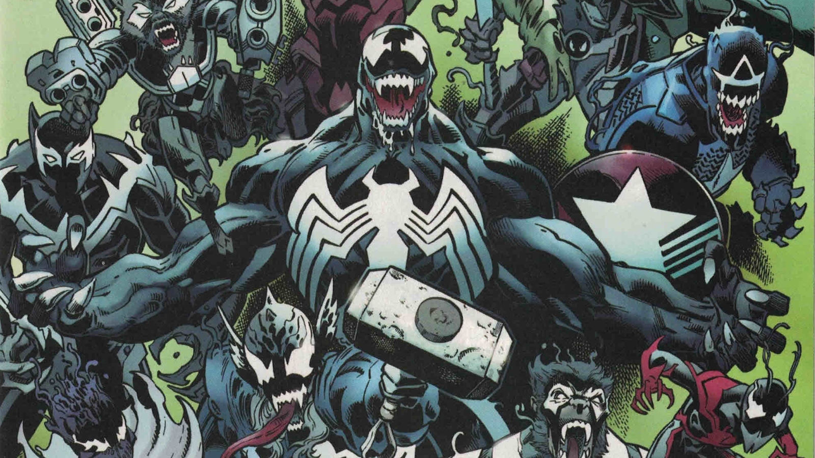 Heróis venomizados da Marvel dos quadrinhos.
