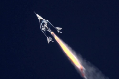 Virgin Galactic's space plane heading to the edge of space.