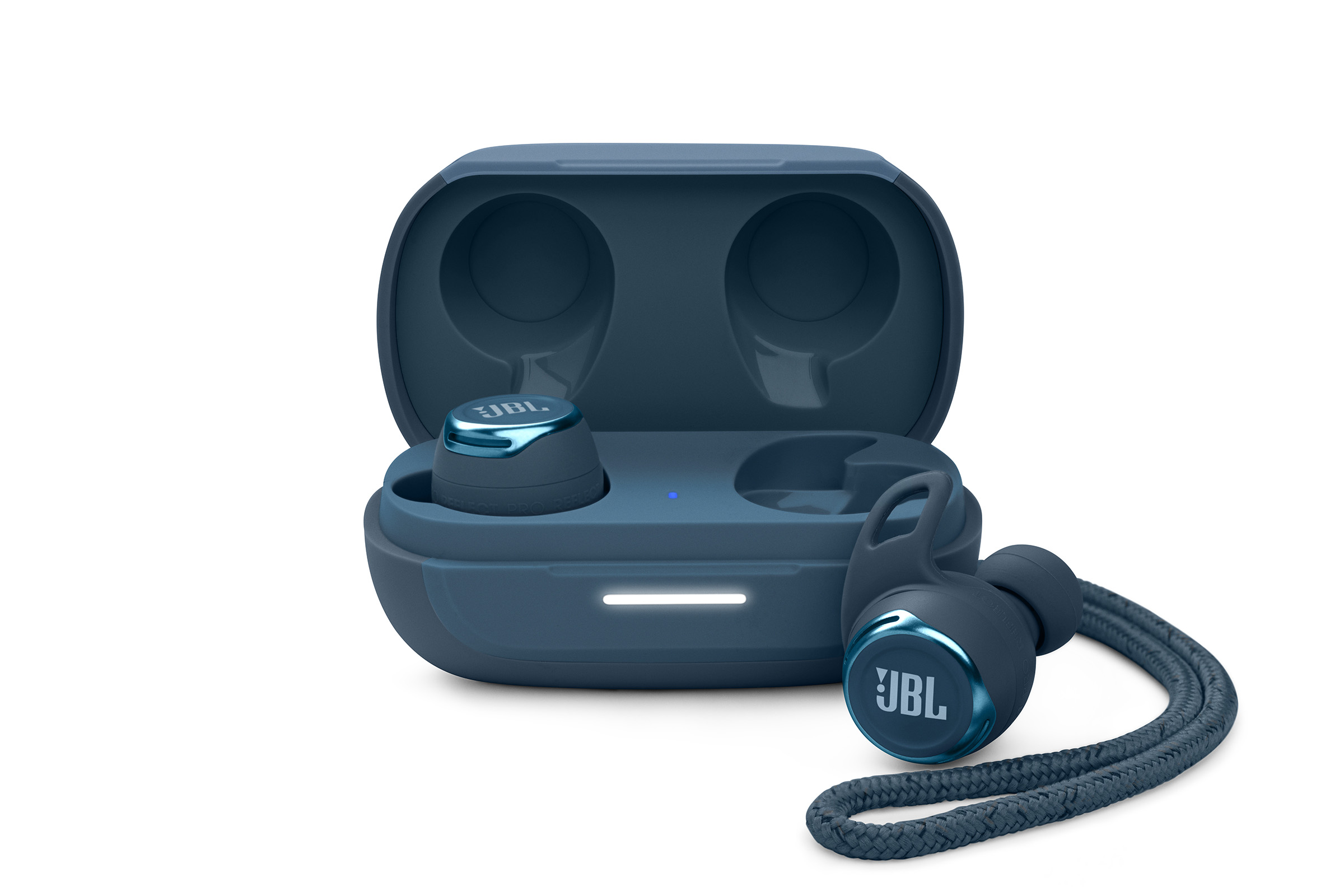 The JBL Reflect Flow Pro earbuds.
