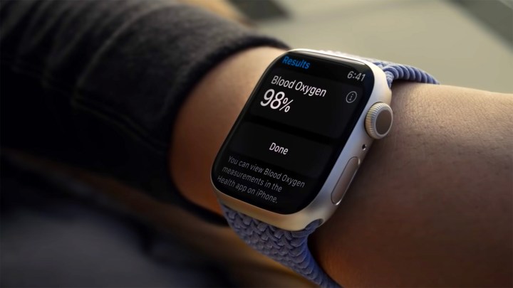Apple Watch Series 7 blood oxygen levels data.