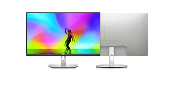 Dell 27-inch Monitor connected  a achromatic  background.