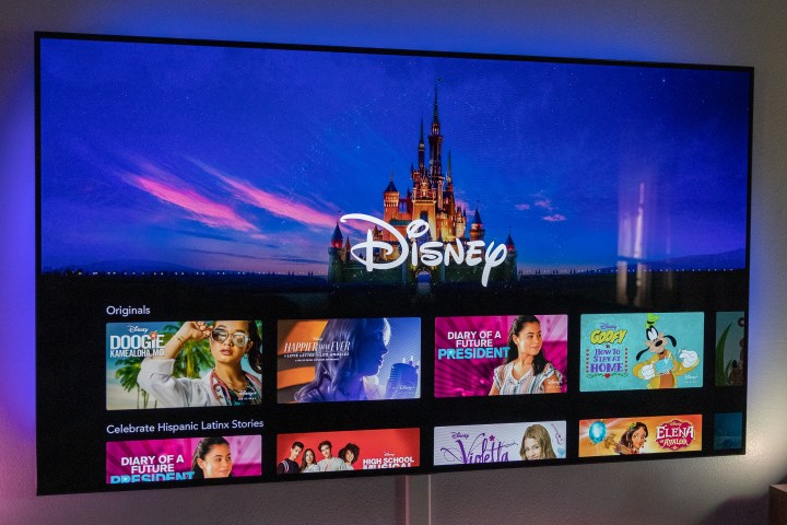 The Disney Plus home screen.