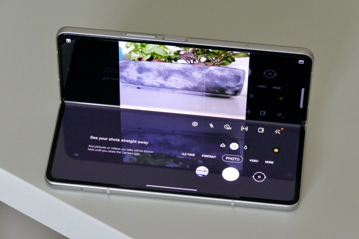 Camera viewfinder on the Galaxy Z Fold 3.