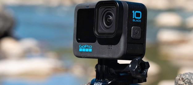 The GoPro Hero 10 placed in an outdoor environment.