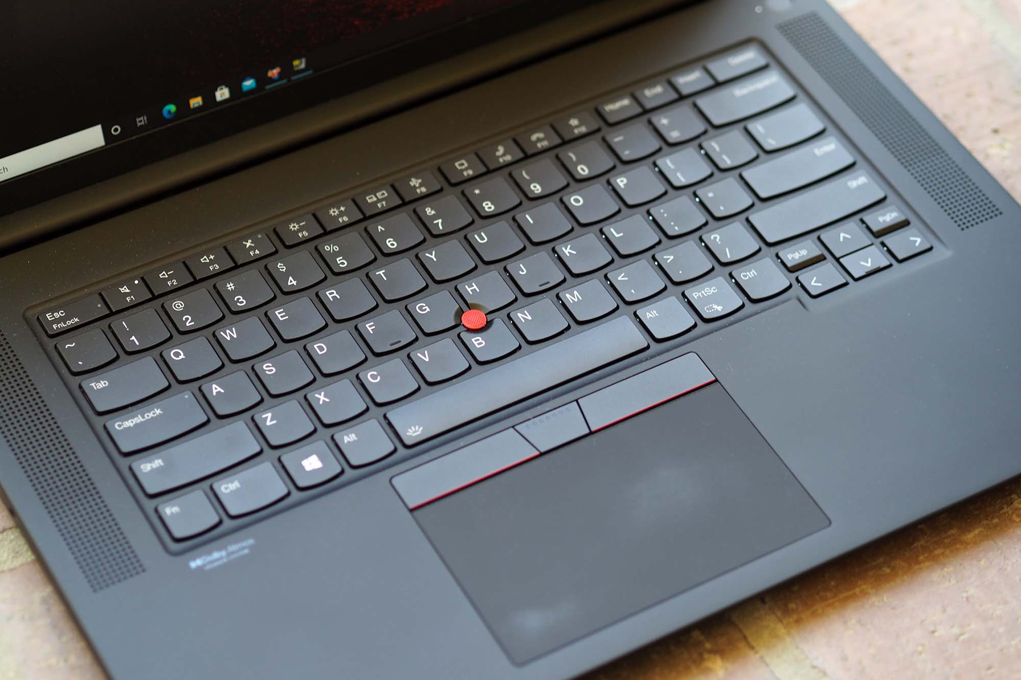 The Lenovo ThinkPad X1 Extreme Gen 4's keyboard.