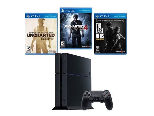 GameStop pre-owned PS4 bundle with Naughty Dog games.