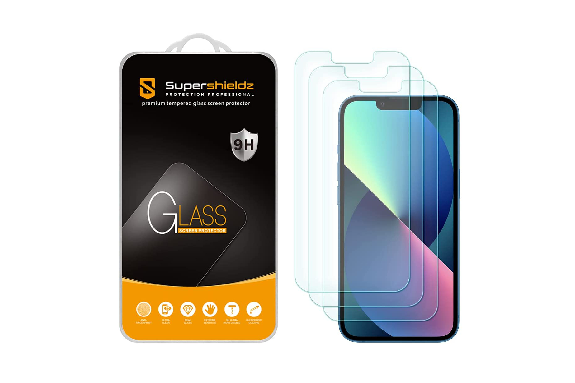 محافظ شیشه Supershieldz برای آیفون 13.