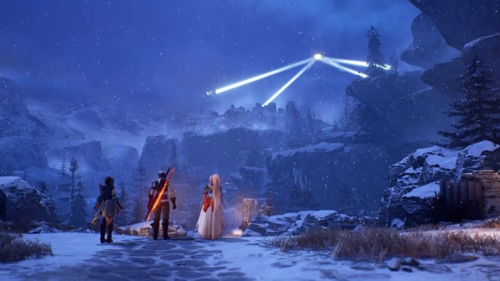A Tales of Arise party looks at a mountain.