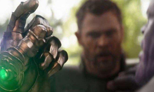 Thanos about to snap in Avengers: Infinity War.