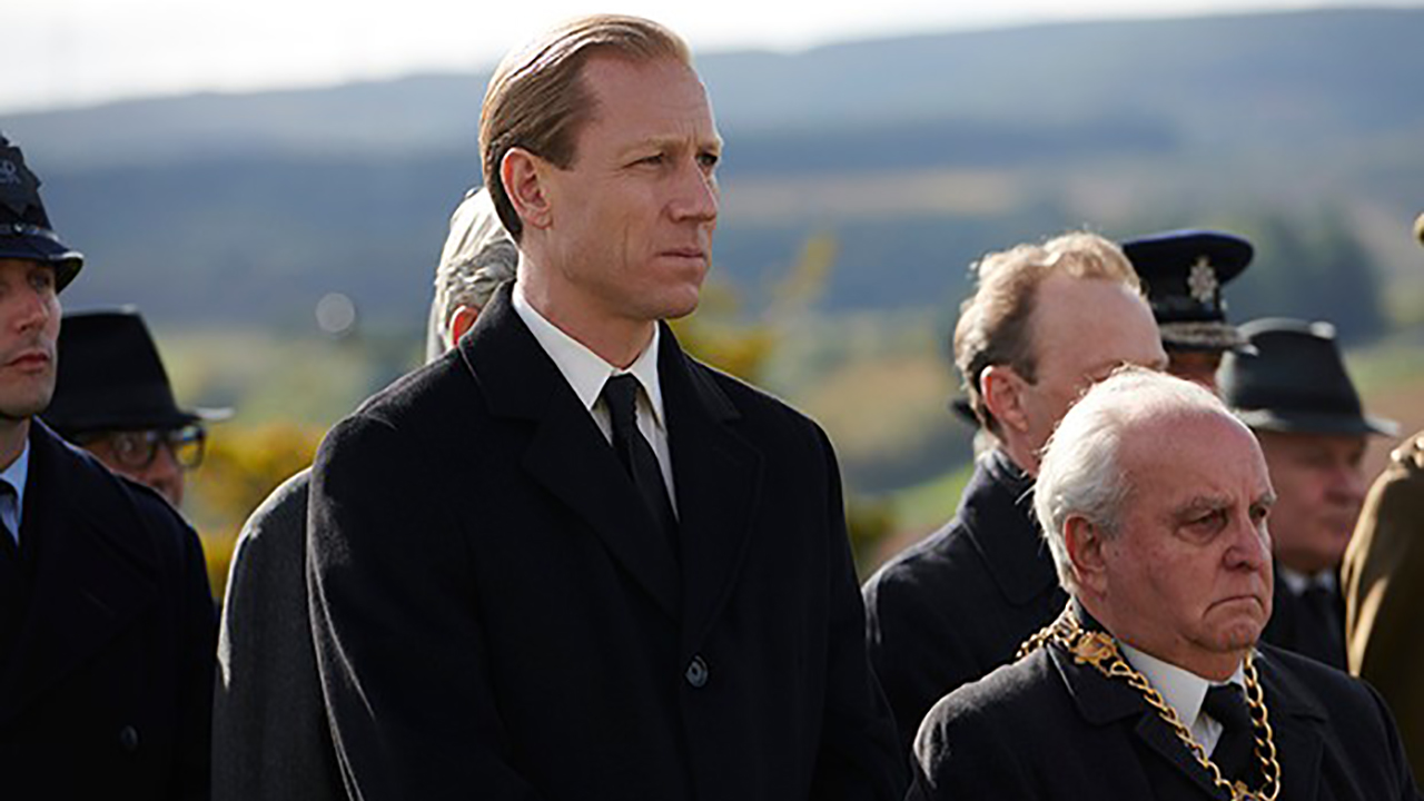 A scene from The Crown featuring Tobias Menzies as Prince Philip.