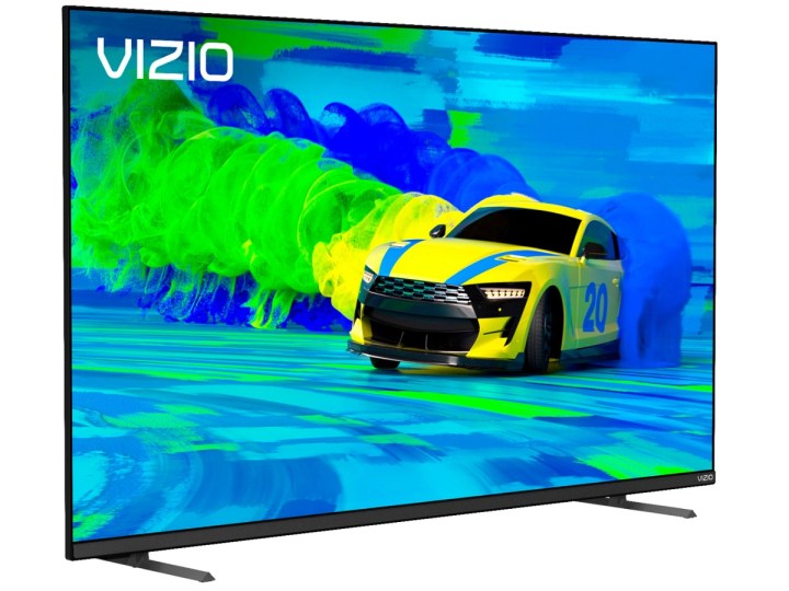 The Vizio M7 Series QLED 4K TV with a colorful car on the display.