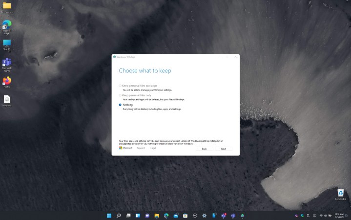 Rolling back to Windows 10 on Windows 11 with the Windows 10 installer.