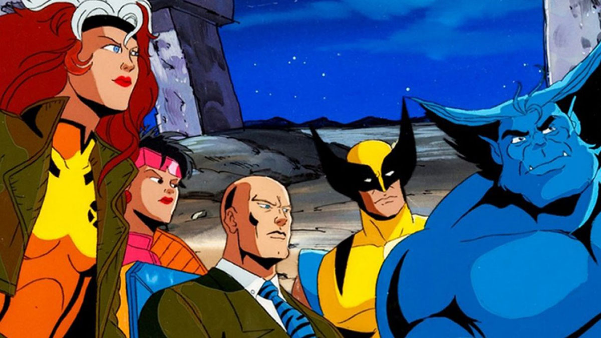 Los X-Men mirando en la misma dirección en la serie animada X-Men.