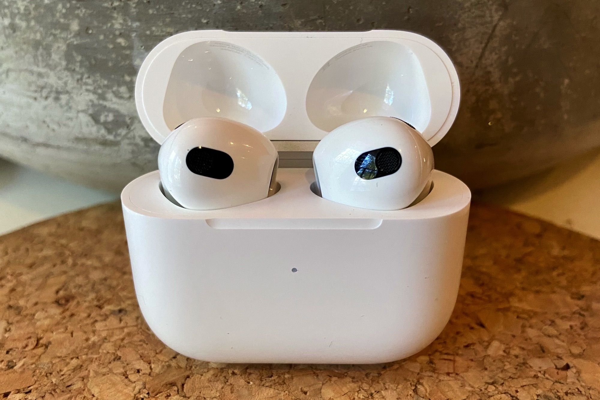 Apple AirPods 3 in their case..