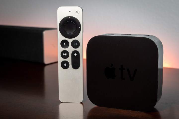 Apple TV 4K and remote. 