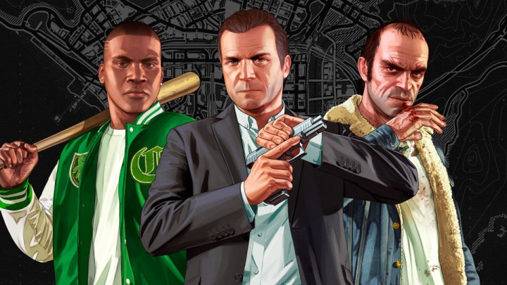The main characters of Grand Theft Auto V.