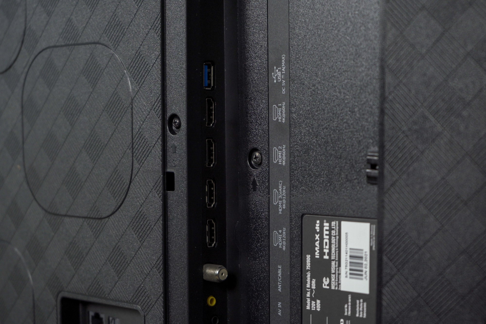 HDMI Ports on the Hisense U9DG Tv.