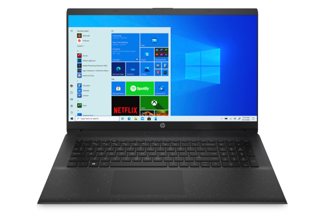 لپ تاپ HP 17t با صفحه نمایش لمسی اضافی.
