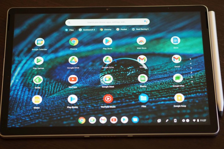 HP Chromebook x2 11 display in tablet mode.