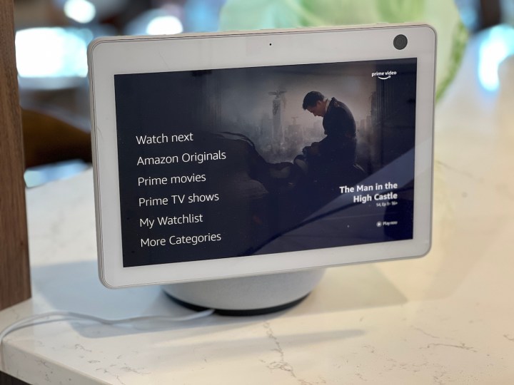 The Echo Show 10 displaying Prime Video.