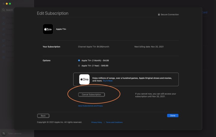 MacOS Cancel TV+ Subscription.