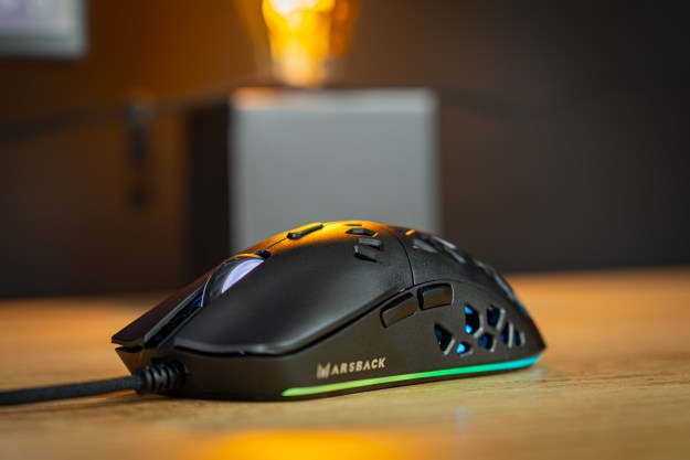 The Marsback Zephyr Pro's front profile with green RGB.