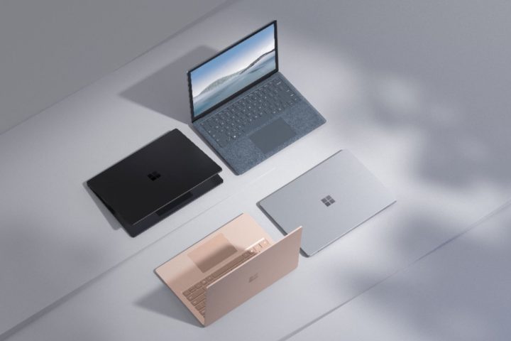 Microsoft Surface Laptop 4 13.5-inch touch screen shown in four colors.