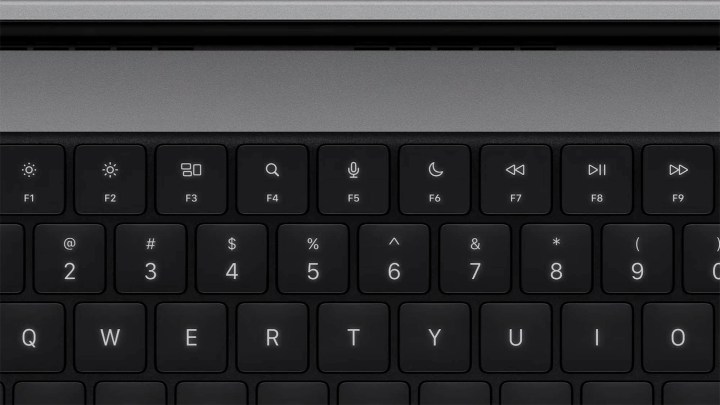 The top row of the keyboard on the M1 Pro Mac.