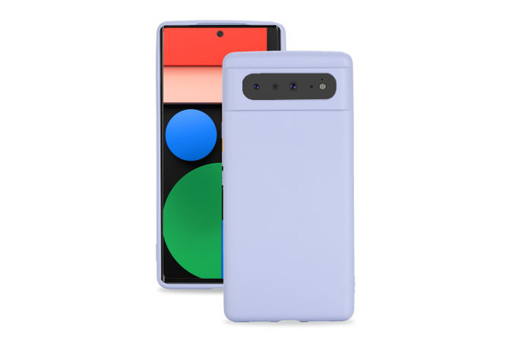Olixar soft silicone case for the google pixel 6 in purple.