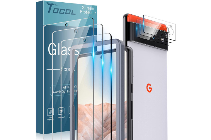 Tocol tempered glass screen protector and camera lens protector for google pixel 6.