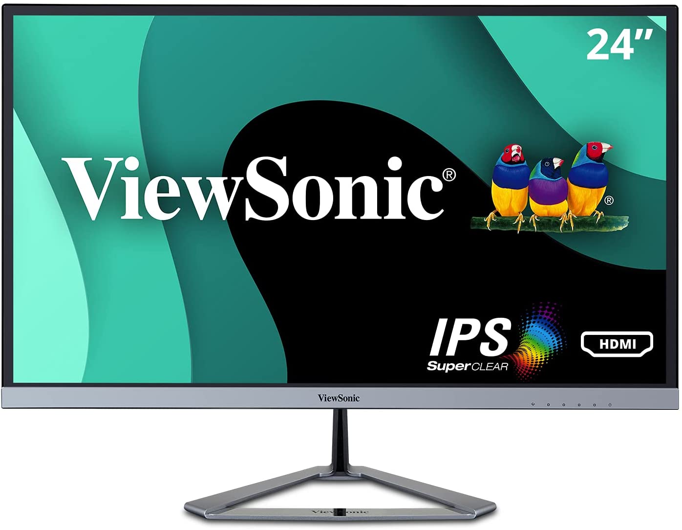 El monitor ViewSonic VX2476-SMHD frente a un fondo blanco.